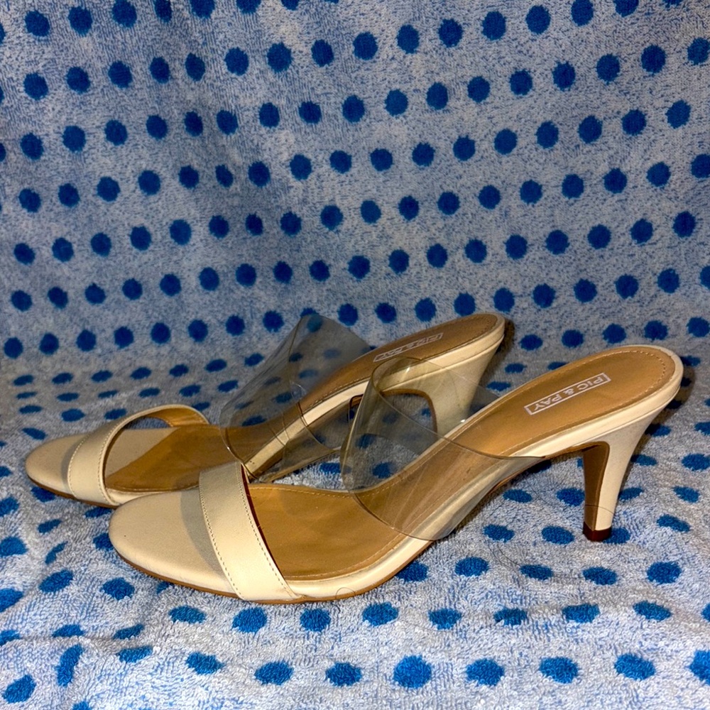 Cream Stiletto Slingback Heels